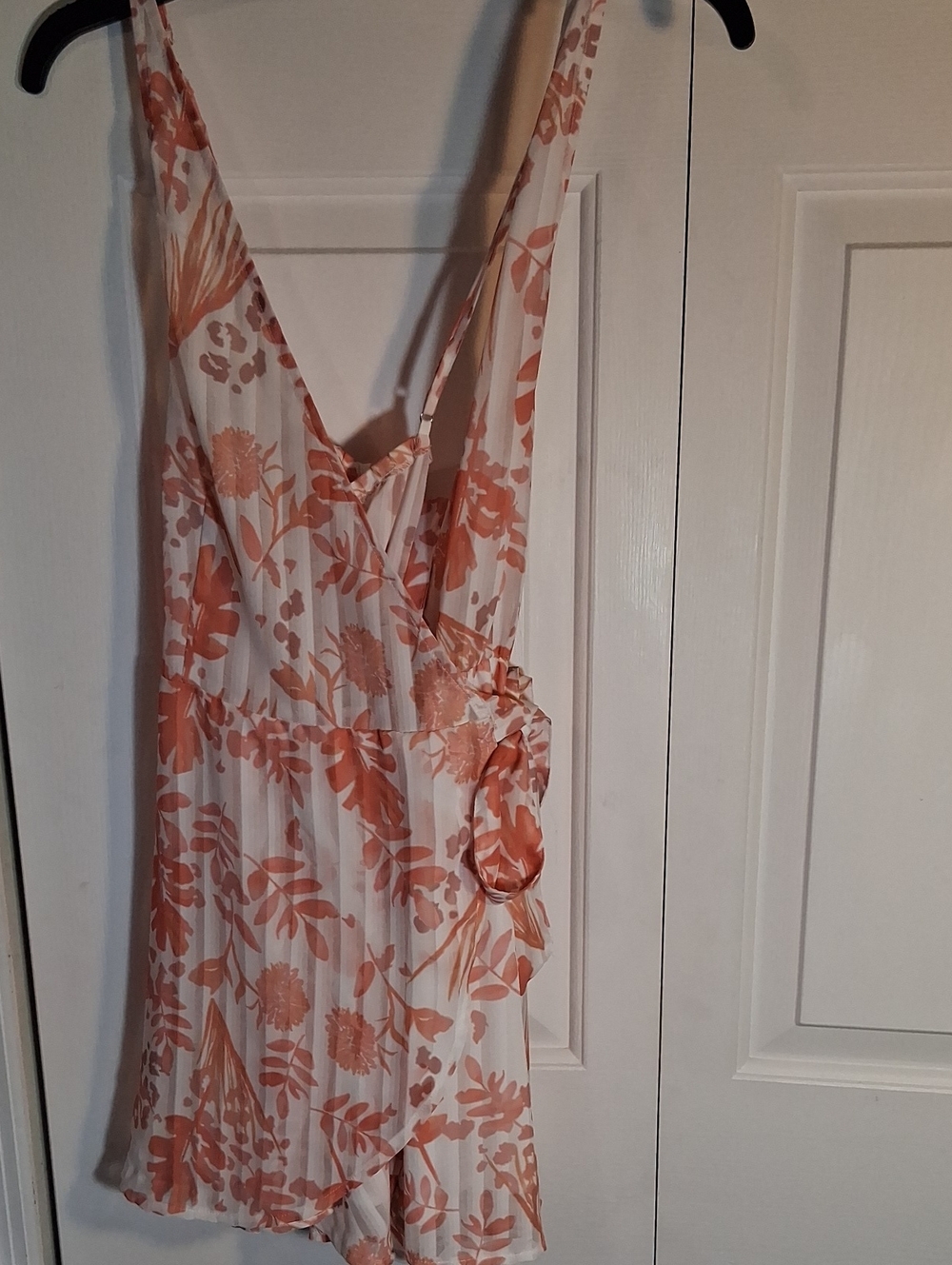 Floral Sleeveless Halter Summer Dress in Orange-white Morrisday-Australia